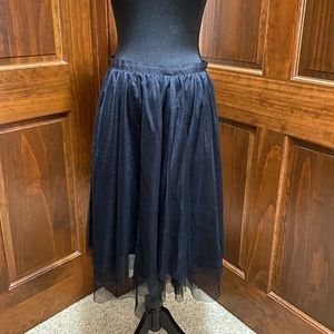 Black Tulle MIDI Skirt